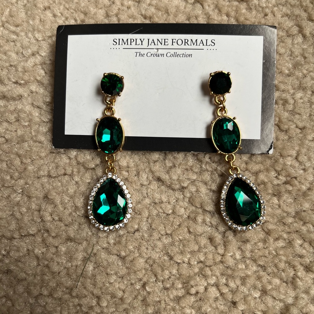 Green Drop Earrings